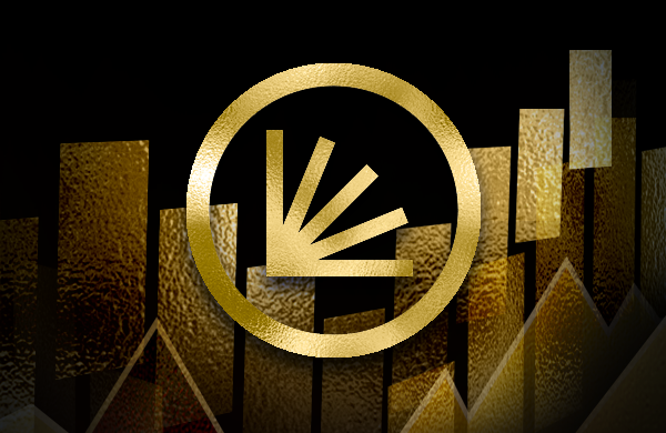 Program information abstract black and gold icon
