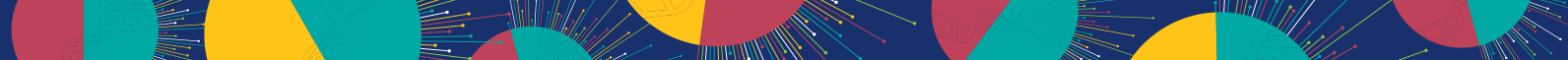 colorful abstract design of navy, dark pink, teal, and yellow colors