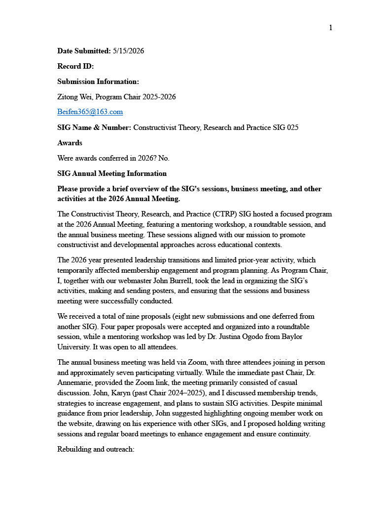 Annual report page 1